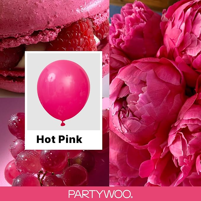 PartyWoo Hot Pink Balloons 99 pcs Different Sizes of 36 18 12 10 5 Inch Magenta - Image 2