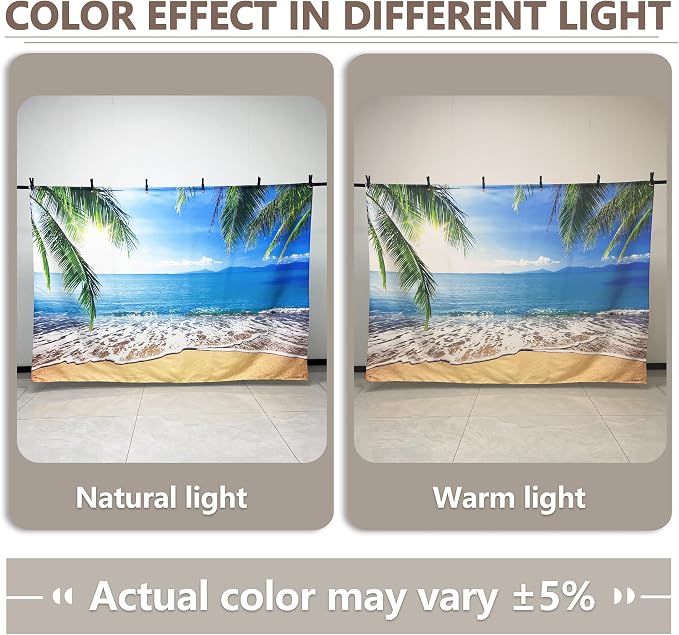 8x6ft Summer Beach Photography Backdrop Hawaii Tropical Banner | Ocean Seaside - Image 4