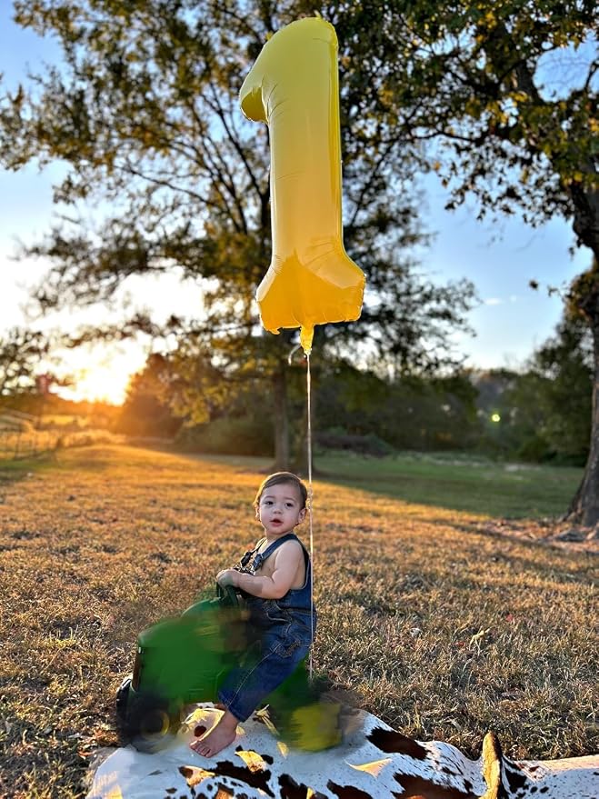 6 Balloon Number 40 Inch for Yellow Birthday Party Decorations | Mix & Match - Image 2