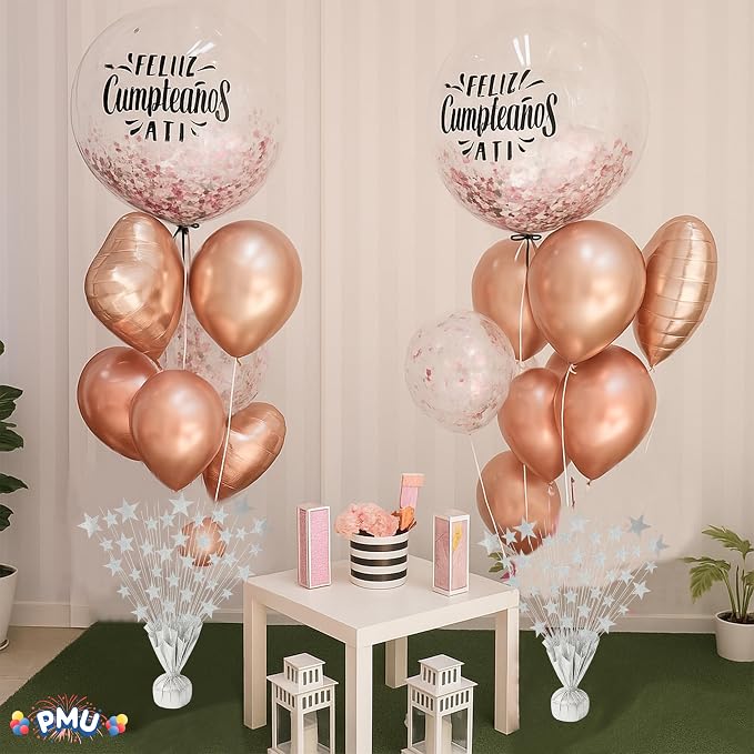 PMU 3 Pack Bursting Star Metallic Foil Spray Centerpiece- Silver Prismatic - Image 5