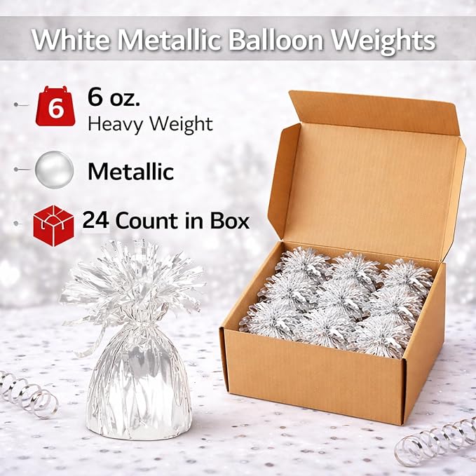 ROYALHOUSE Metallic Wrapped Balloon Weights - Image 2