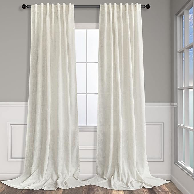 Pitalk Natural Linen Extra Long Curtains 120 Inch Length by Pitalk