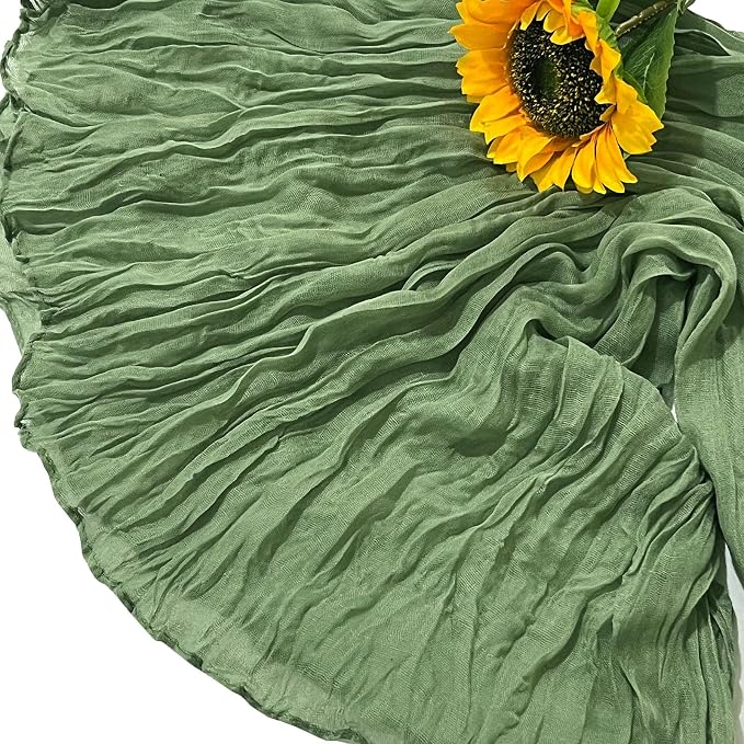 6Pack Sage Green Cheese Cloth Table Runner 20x120inch Gauze Table Runners | - Image 9