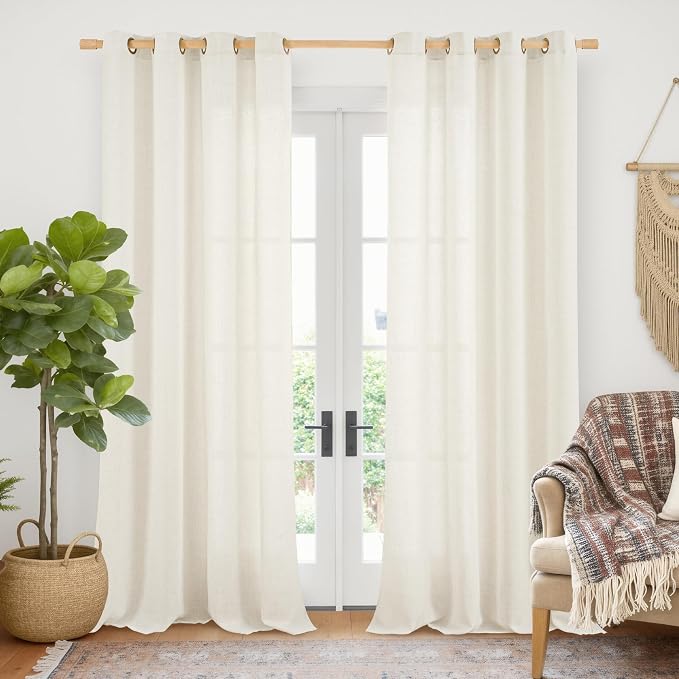YoungsTex Ivory Linen Curtains 84 Inch Length by YoungsTex