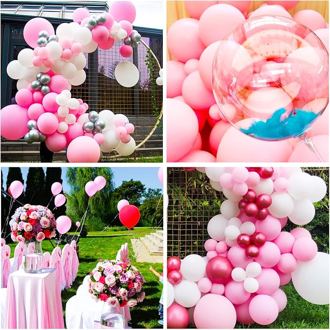 Pink Balloons 18 Inch 12 Pack Large Latex Party Balloons Round Helium Balloon - Image 5