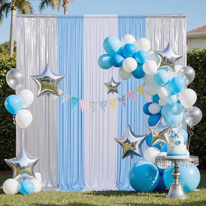 30x10FT Silver Sequin Backdrop Curtain - Image 7