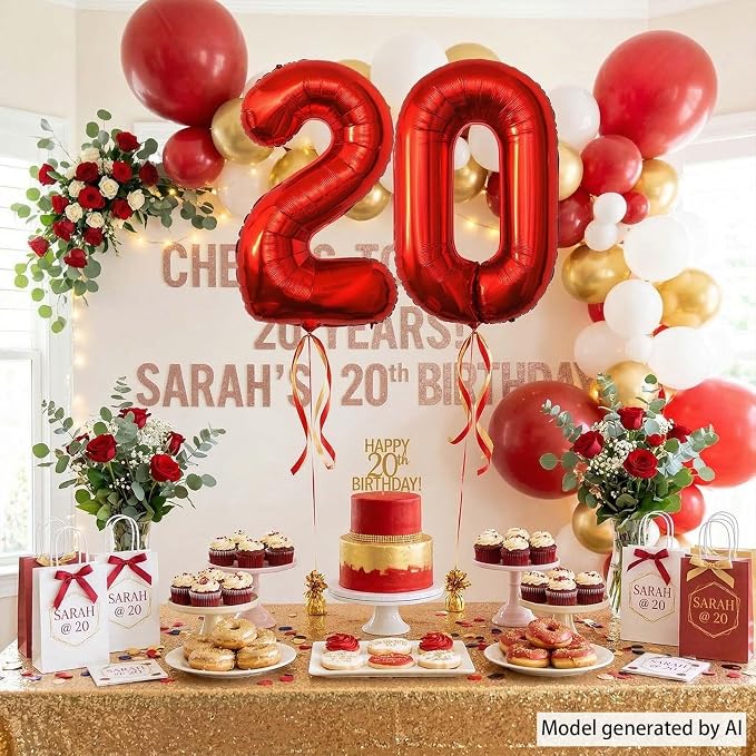 Red Number 0 Balloon 40 Inch, Foil Numeral - Image 3