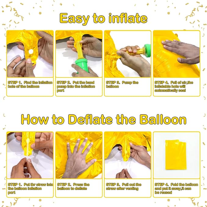 Gold Number Balloons Birthday Balloons - Image 3
