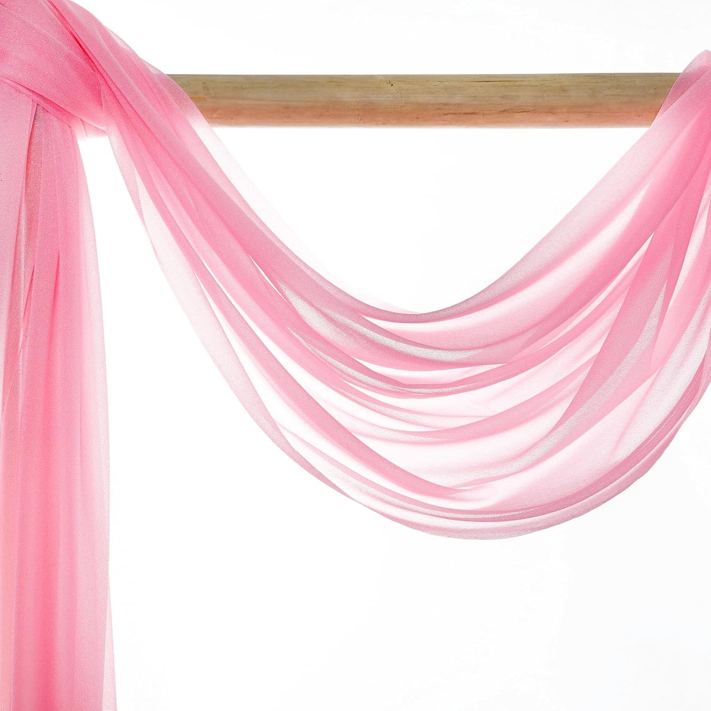 VDS Pack of 1 Panel (30 Inch X 30 Feet) Wedding Arch Draping Fabric Sheer Chiffon Fabric Drapery for Wedding Ceremony Reception Swag Backdrop Canopy Chuppah ARBO Altars Decoration (Coral)