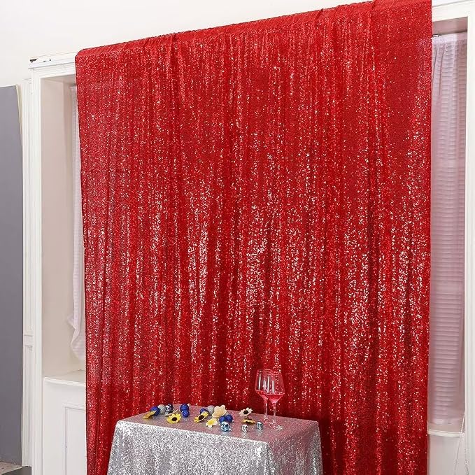 Eternal Beauty Red 3mm Sequin Backdrop 8x10 Ft - Image 4