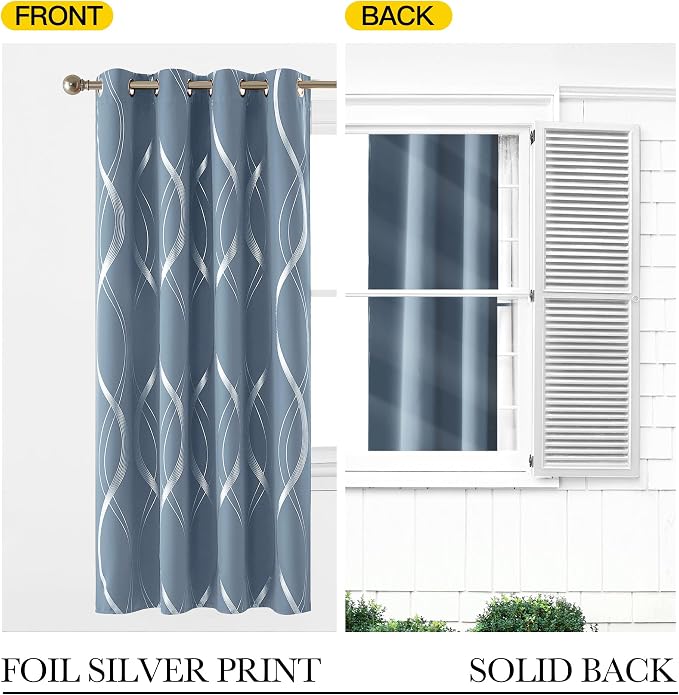 NICETOWN Dusty Blue 63" Length Curtains - Image 6