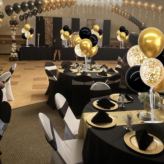 TONIFUL 4 Set Black Gold Balloon Stand Balloon Centerpieces - Image 7