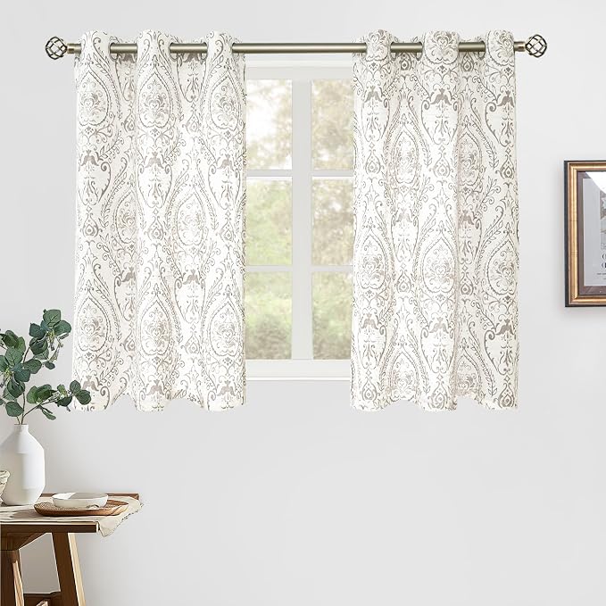 Short Linen Curtains 45 inch Length by LAMIT