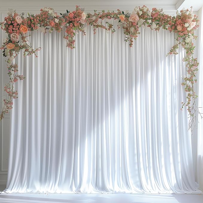 40x10ft Wrinkle Free White Backdrop Curtain - Image 9