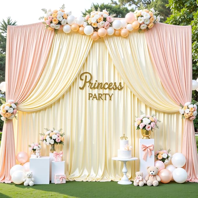 20x10ft Champagne Glitter Backdrop Curtain - Image 8