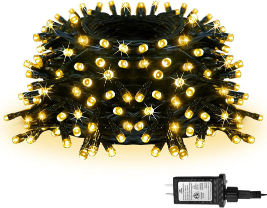 100 LED Christmas String Lights, 39FT Indoor Lights Plug-in with 8 Modes & Timer & Memory Function, Waterproof Christmas Lights Outdoor for Holiday Party Christmas Tree Decor