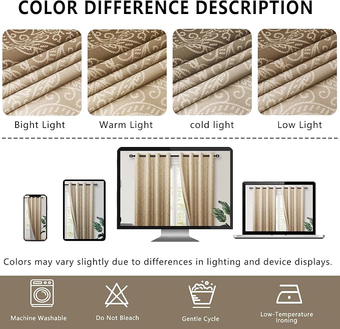 DWCN 100% Blackout Curtains for Bedroom - Image 7