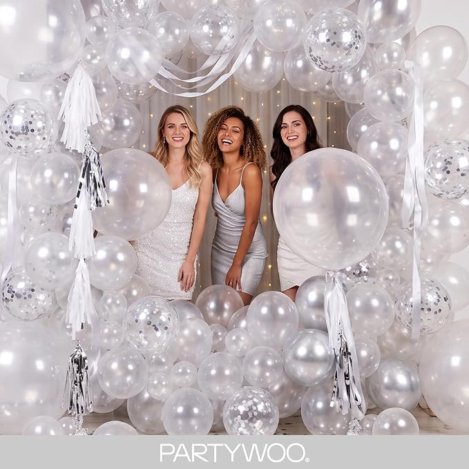 PartyWoo Clear Balloons 100pcs Different Sizes of 36 18 12 10 5 Inch | Balloons - Image 5