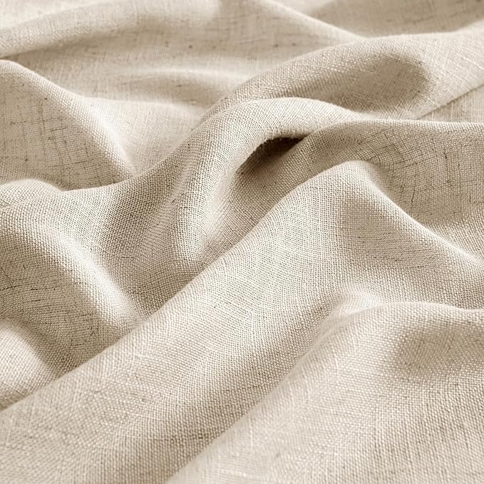 MIULEE Light Taupe Linen Curtains 52x84 Inch Length - Image 4