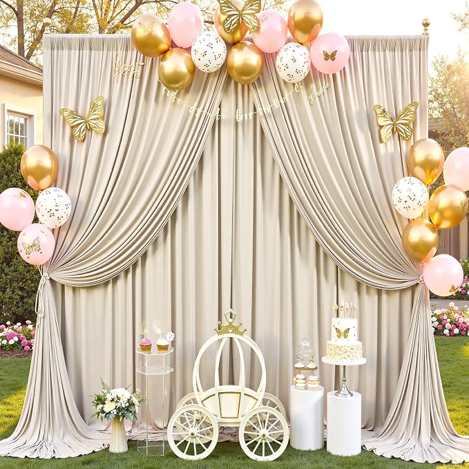 10ft×12ft Beige Backdrop Curtain - Image 5