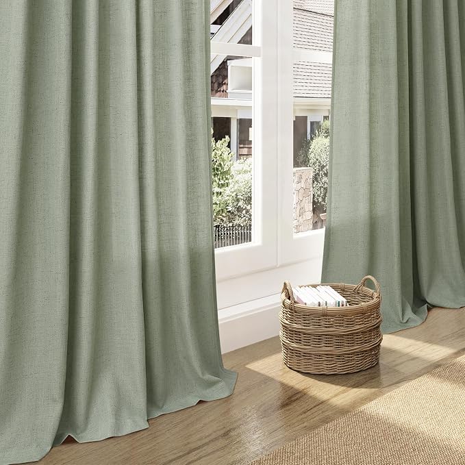 Desert Sage Linen Curtains 108 Inches Long - Image 6