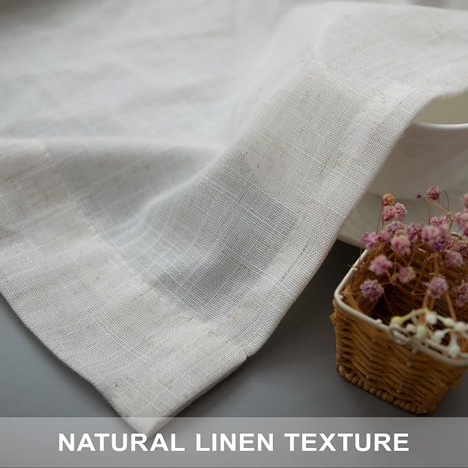 Pitalk Linen Semi Sheer Curtains 63 Inch Length 2 Panels Light Filtering - Image 9