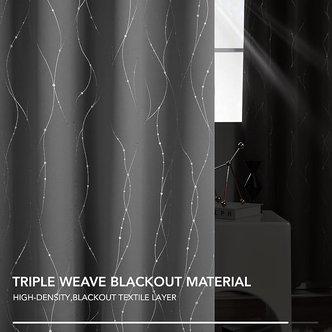 Deconovo Living Room Curtains 54 Inches Long, Thermal Insulated, Room Darkening - Image 5
