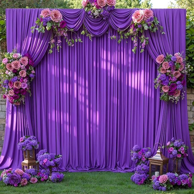 6 Panels Purple Backdrop Curtains - Image 9