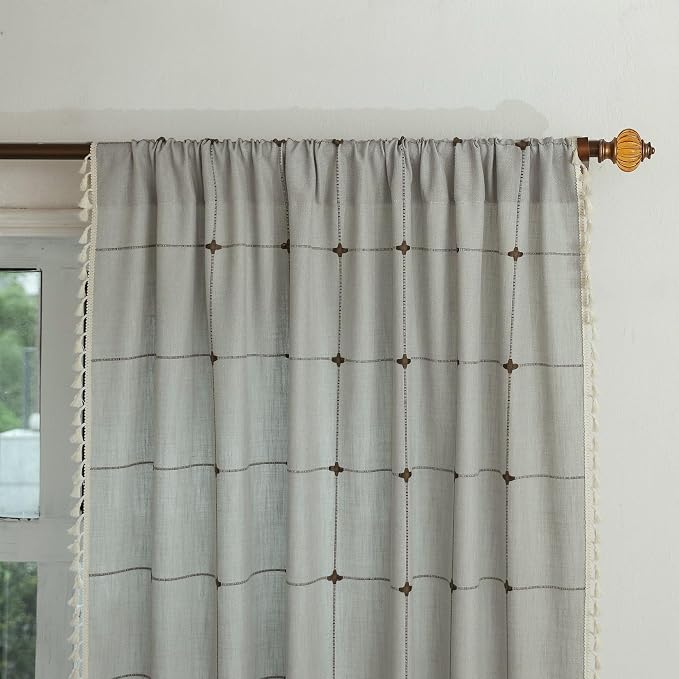 Sutuo Home Boho Curtains for Kitchen Nursery 63 Inch Length, Light Filtering - Image 3