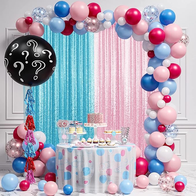 2×8FT-6PCS Pink Sequin Backdrop Curtains Panels, Photography Backdrop Glitter - Image 4
