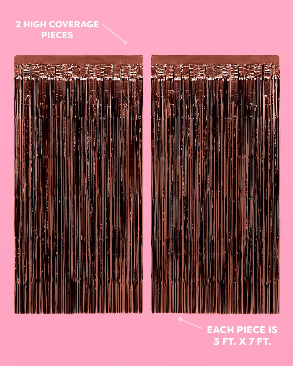 xo, Fetti Brown Party Curtain - Set of 2 | Espresso Martini Fringe, Bachelorette Decorations, Cute Birthday Photo Booth, Party Backdrop, Bday Supplies