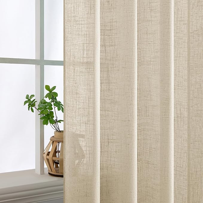 MIULEE Linen Curtains 52x108 Inch Length 2 Panels - Image 5