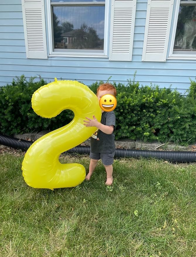 2 Balloon Number 40 Inch Yellow Balloons - Image 4