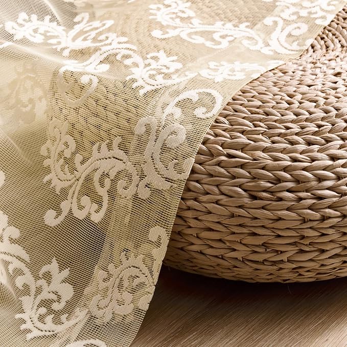 FOLKSIDE Beige Lace Curtains - Image 7