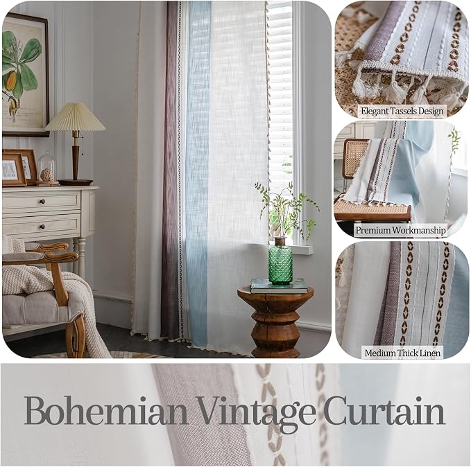 Sutuo Home Boho Curtains 63 inches - Image 2
