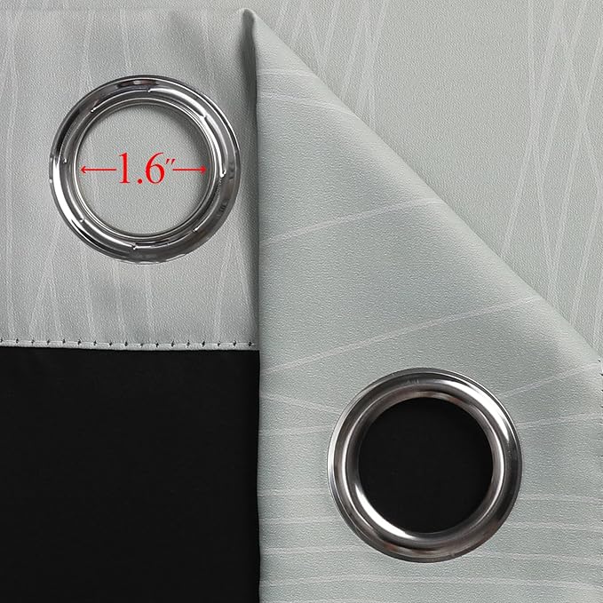Sage Green and Navy Blue Gradient Blackout Curtains - Image 7