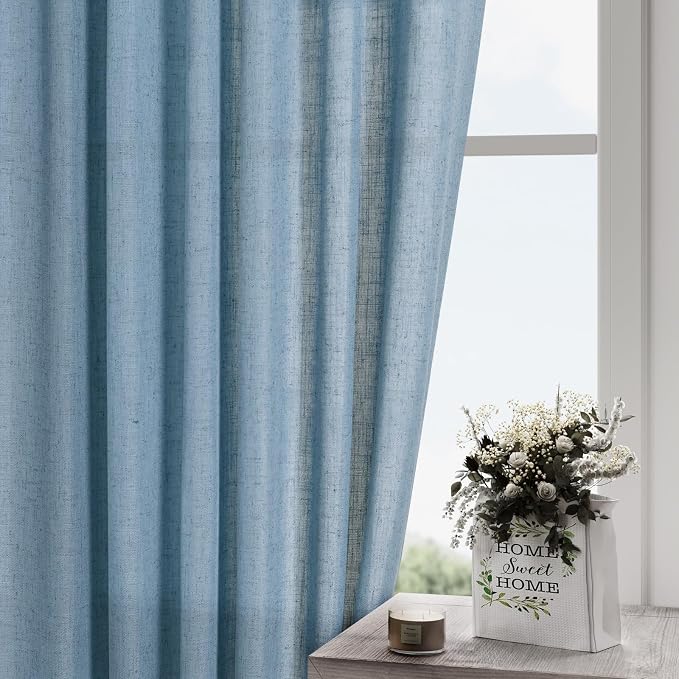 Blue Curtains 132 Inches Long 2 Panels - Image 5