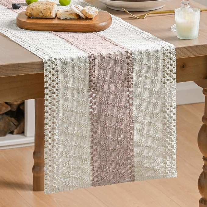 Artoid Mode Pink Farmhouse Rustic Table Runner 12x120 Inch | Seasonal Holiday by ArtoidMode