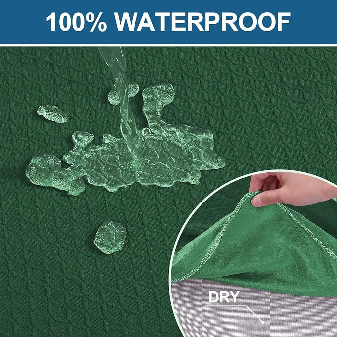Smiry Waterproof Seat Covers for Dining Room Chairs, No Rear Covers | Stretch - Image 4