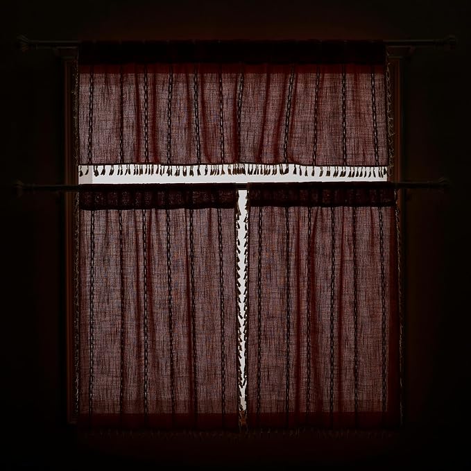 RoomTalks Fall Color Boho Farmhouse Kitchen Curtains 36 Inch Length French - Image 7