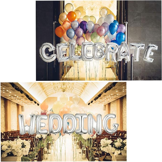 Single Aluminum Hanging Foil Film Silver Letter Balloons F 40 Inch | - Image 8
