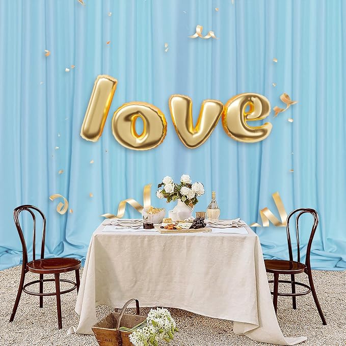 10x 10 Baby Blue Backdrop Curtain - Image 4
