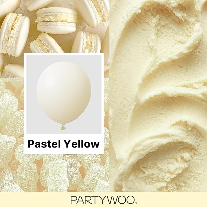 PartyWoo Pastel Yellow Balloons 100pcs Light Pale Yellow Color | 36 18 12 10 5 - Image 2