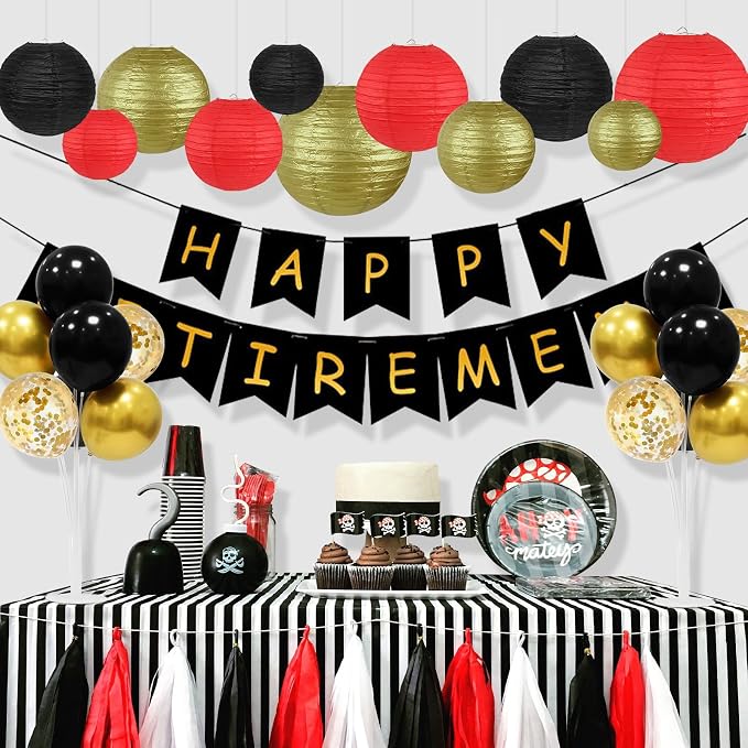 12 Pack Red Black and Gold Paper Lanterns - Image 5