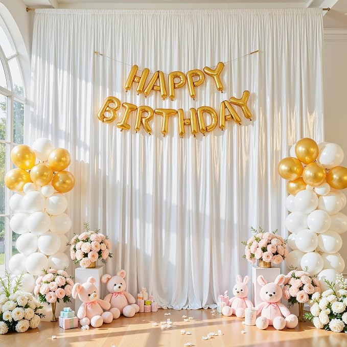 40x10ft White Glitter Backdrop Curtain - Image 8