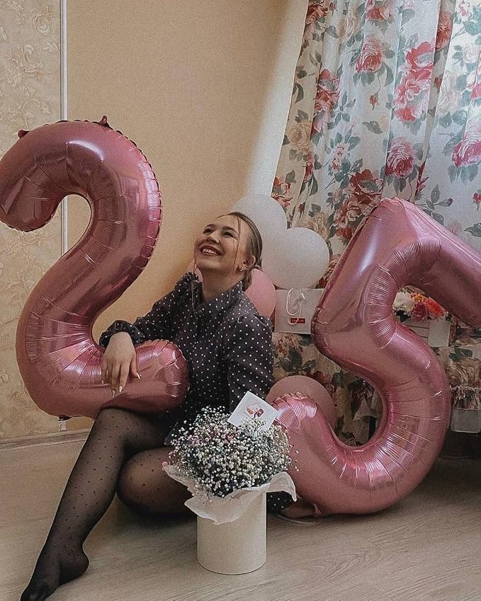 5 Balloon - Pastel Pink Birthday Number Balloons, 40 Inch Decorations | Pastel - Image 9