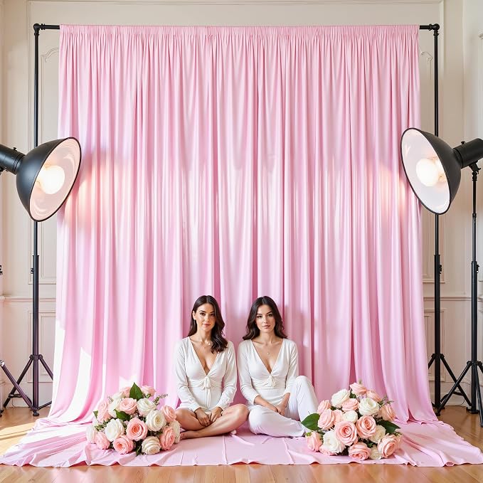 40x10ft Pink Glitter Backdrop Curtain - Image 7