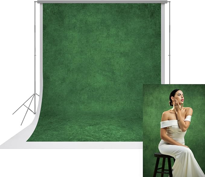 UrcTepics 8×12 ft Green Fabric Photo Backdrops, Classic Abstract Texture by UrcTepics