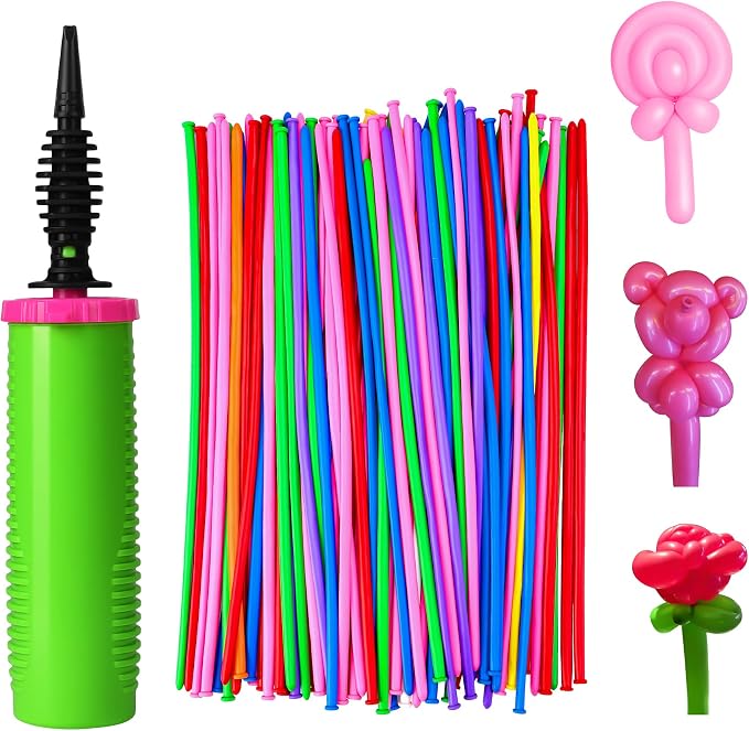 100Pcs 260 Balloons Latex with 1 Hand Balloon Pump Kit, Professional Premium by ouyili