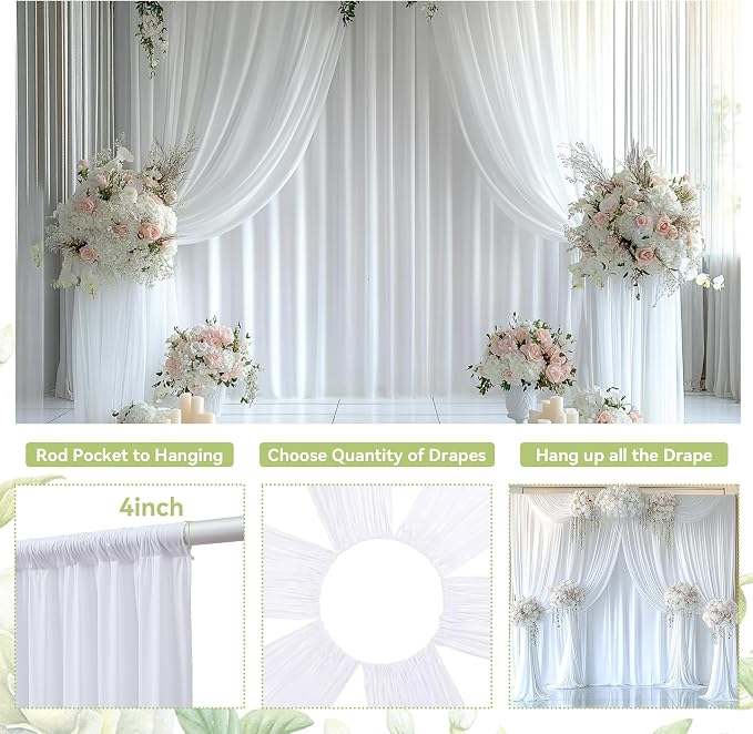 10ft×12ft White Backdrop Curtain - Image 8
